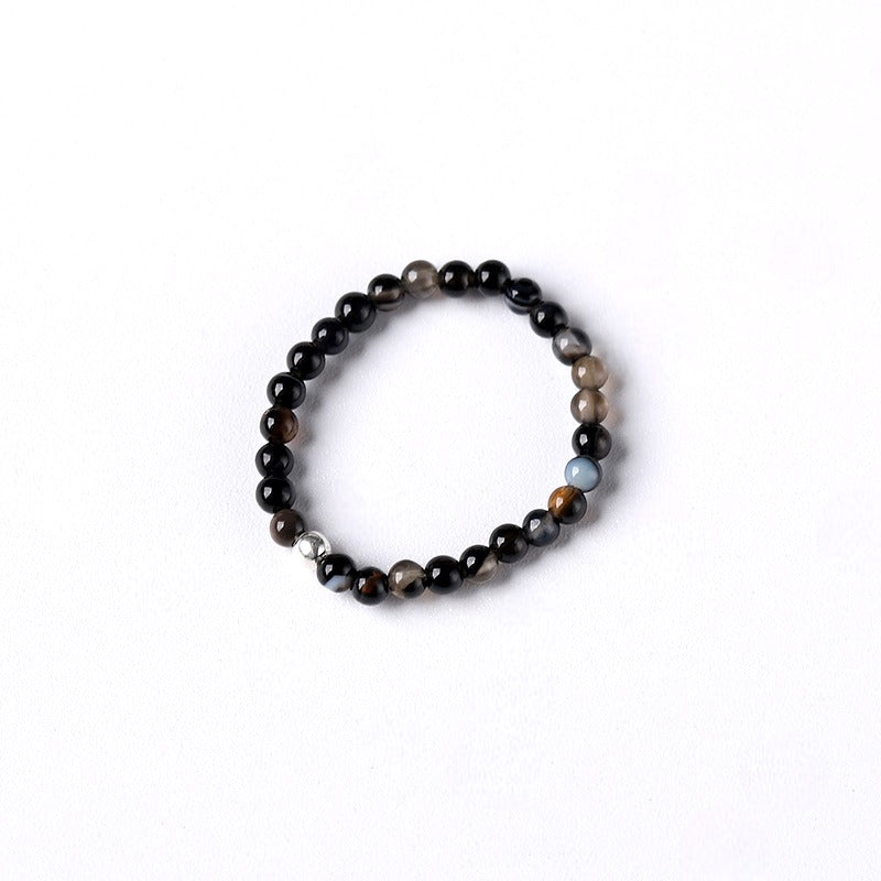 Care Ring Black Sakura Agate