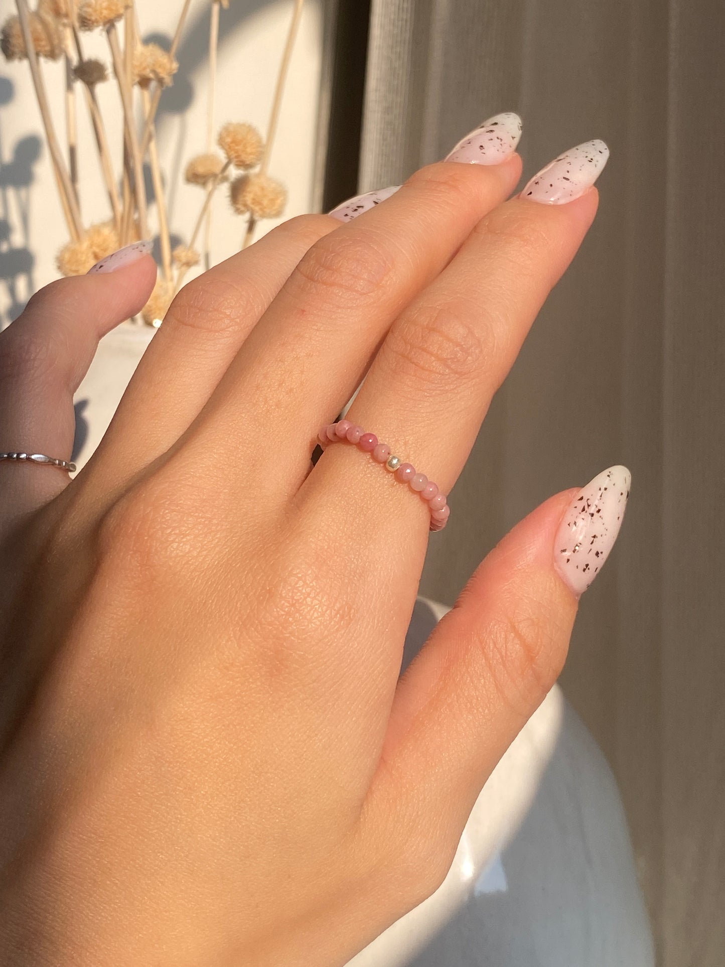 Care Ring Pink Petrified Wood