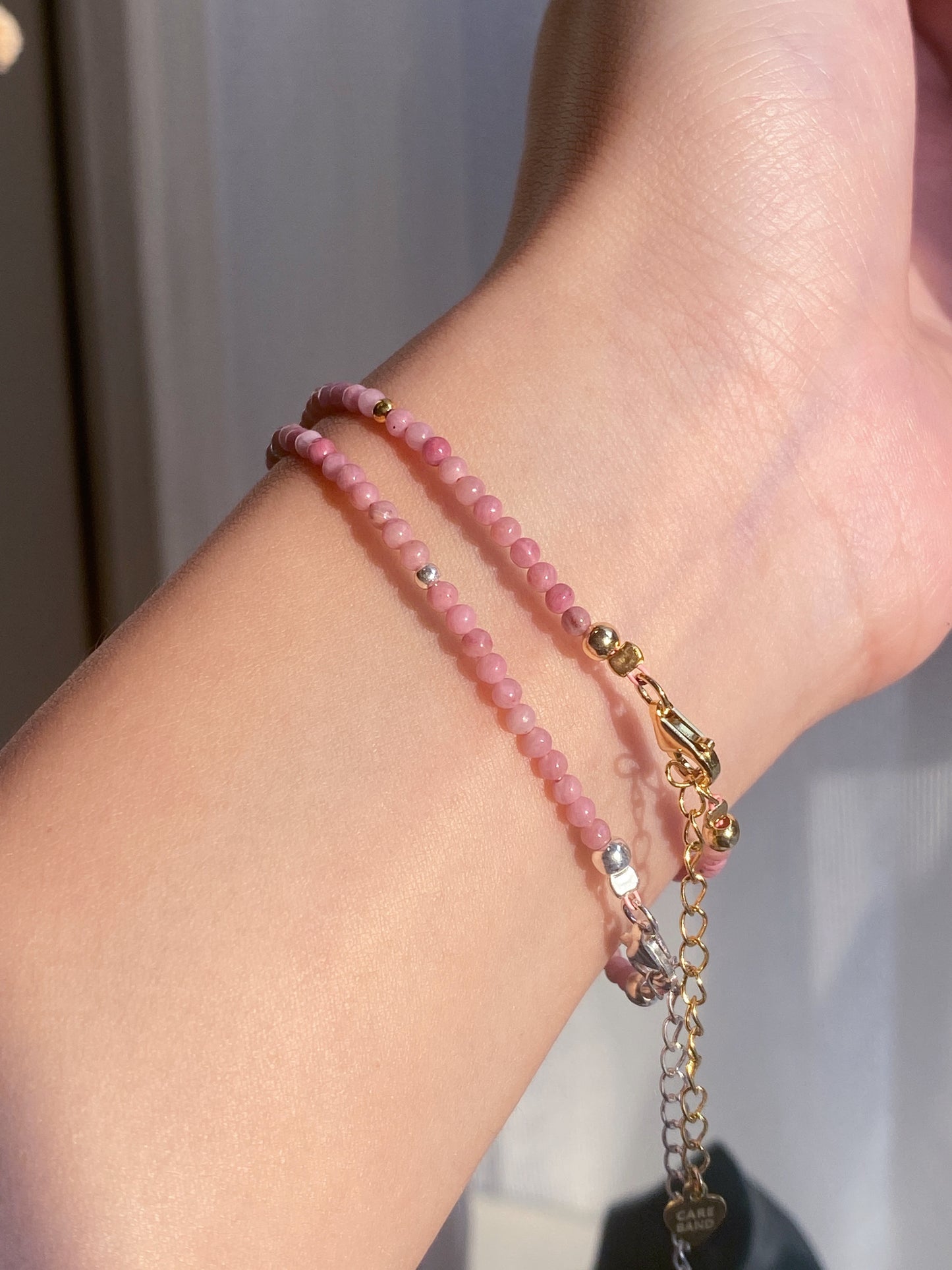 Care Band Pink Petrified Wood Bracelet