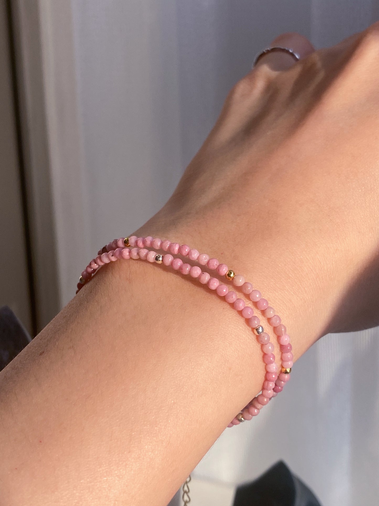 Care Band Pink Petrified Wood Bracelet