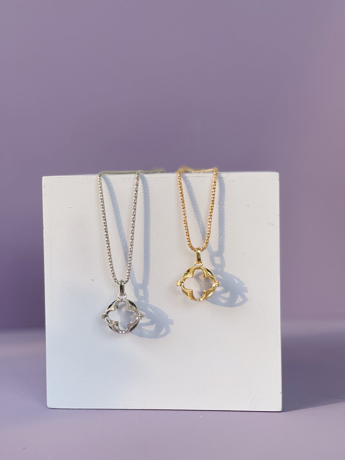 Clover Locket Bag Charm and Necklace