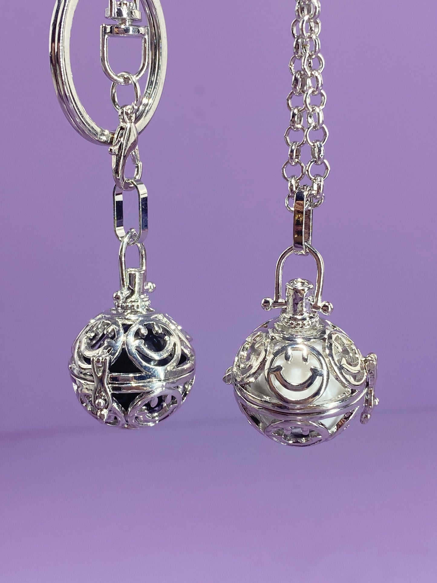 Smiley Locket Bag Charm and Necklace