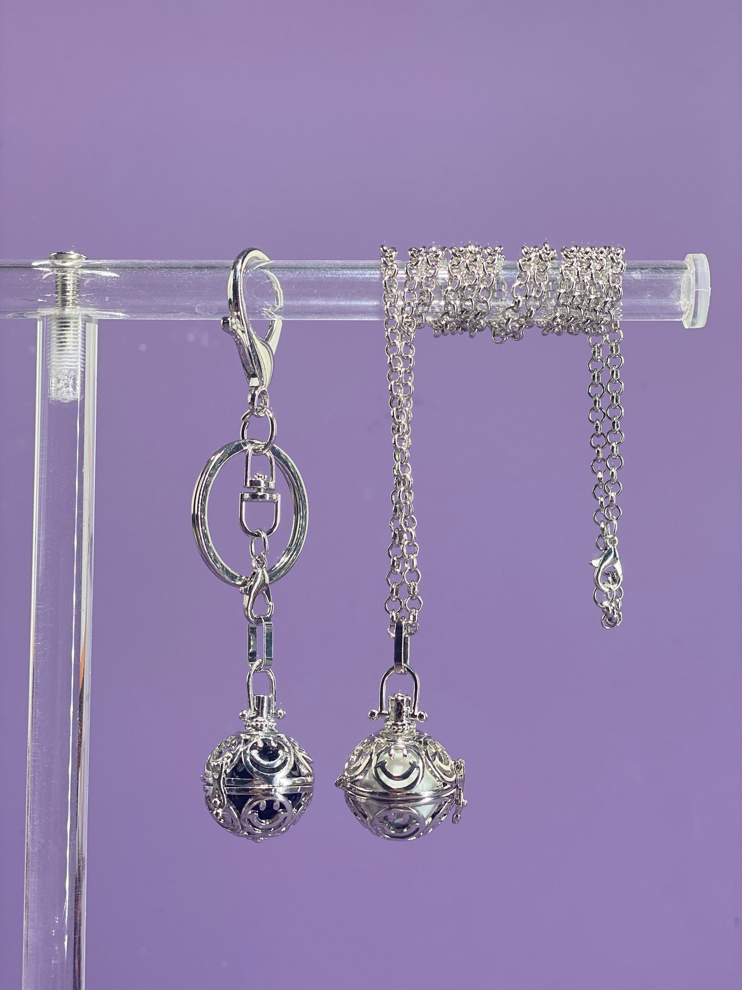 Smiley Locket Bag Charm and Necklace