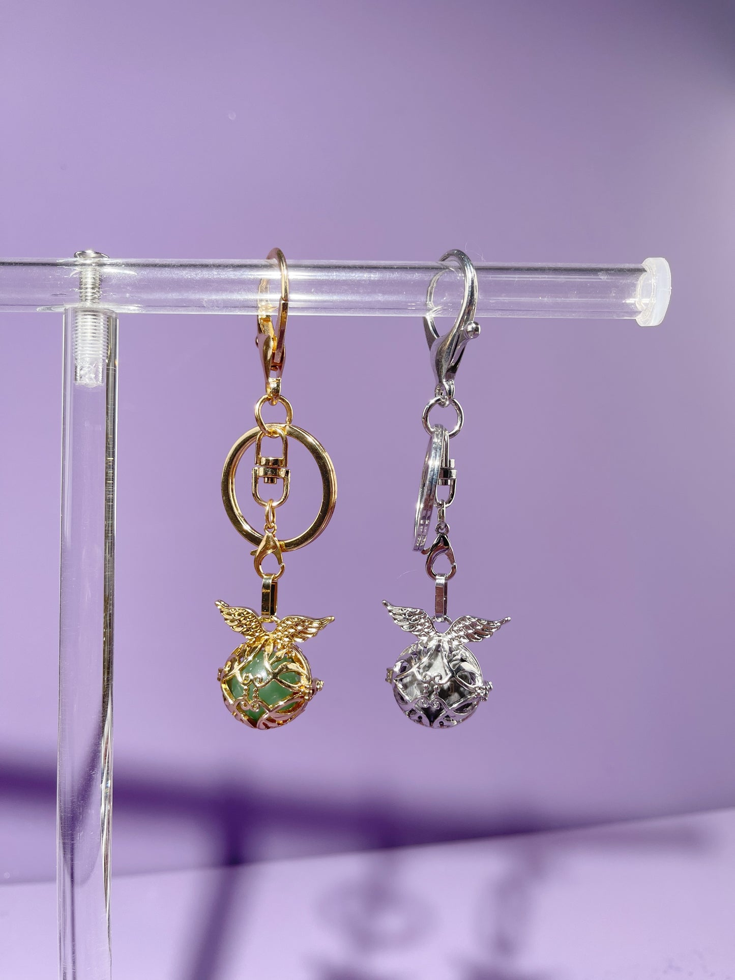 Twisted Wing Locket Bag Charm and Necklace