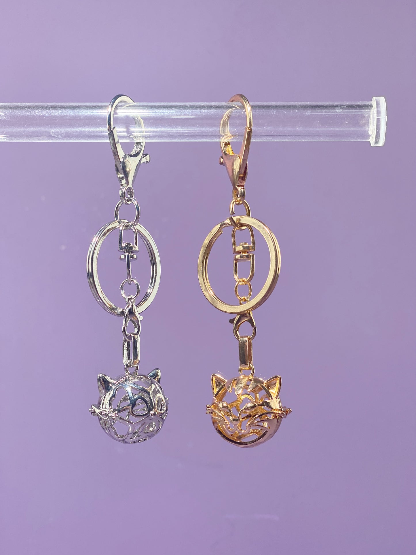 Cat Face Locket Bag Charm and Necklace