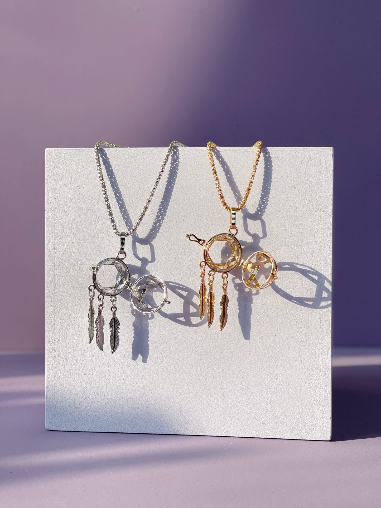 Hexagon Dreamcatcher Locket Bag Charm and Necklace