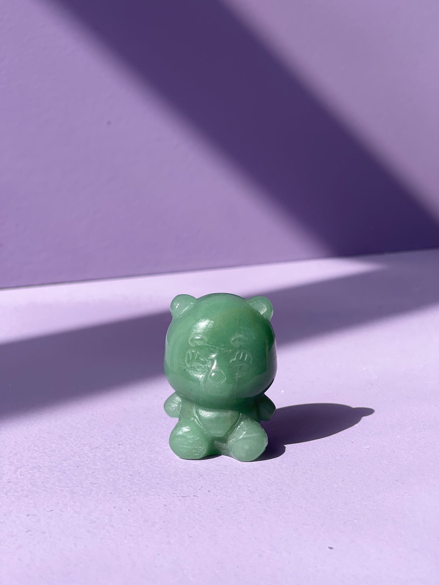 Green Aventurine Sitting Clover Bear