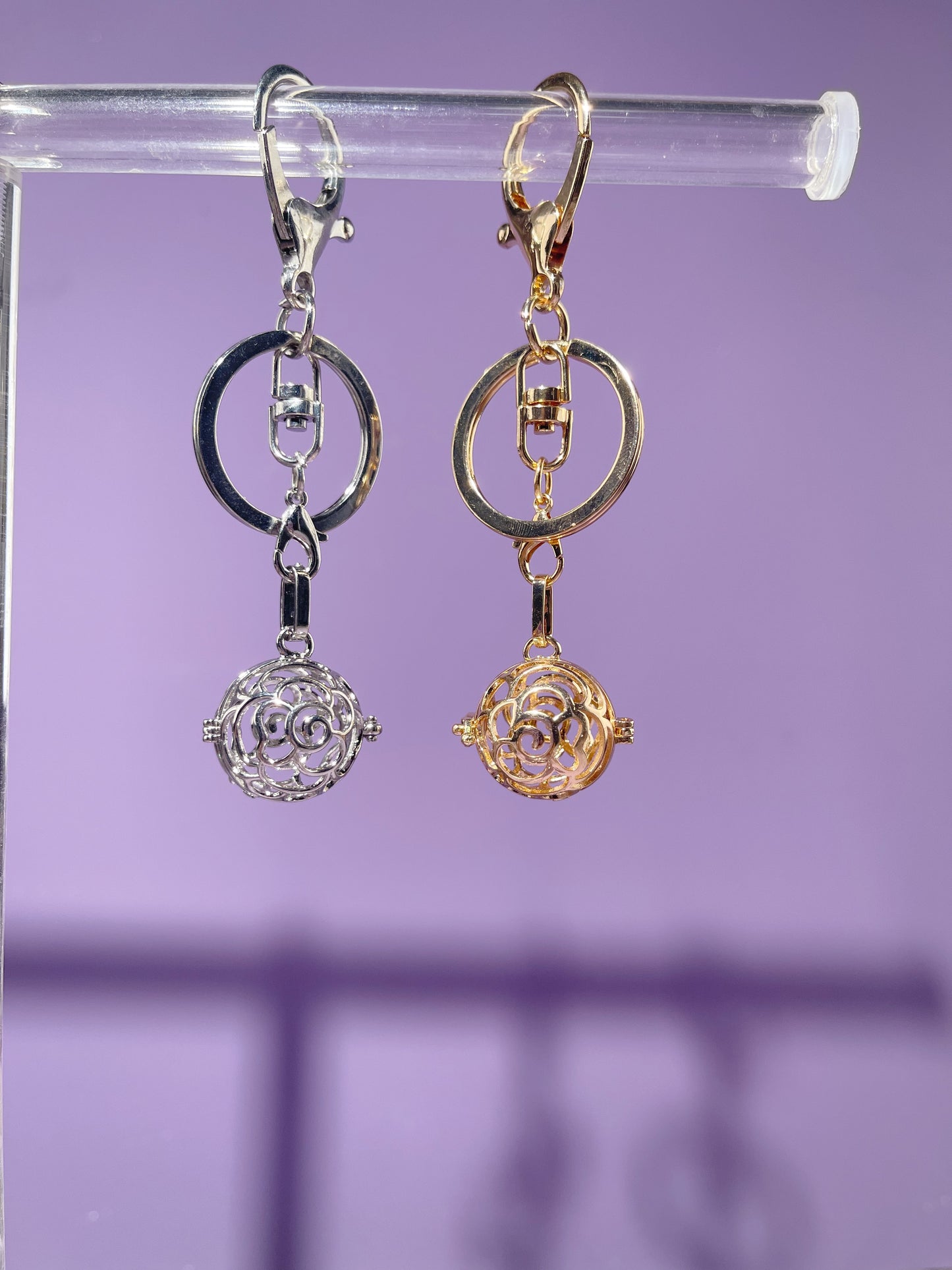 Rose Locket Bag Charm and Necklace