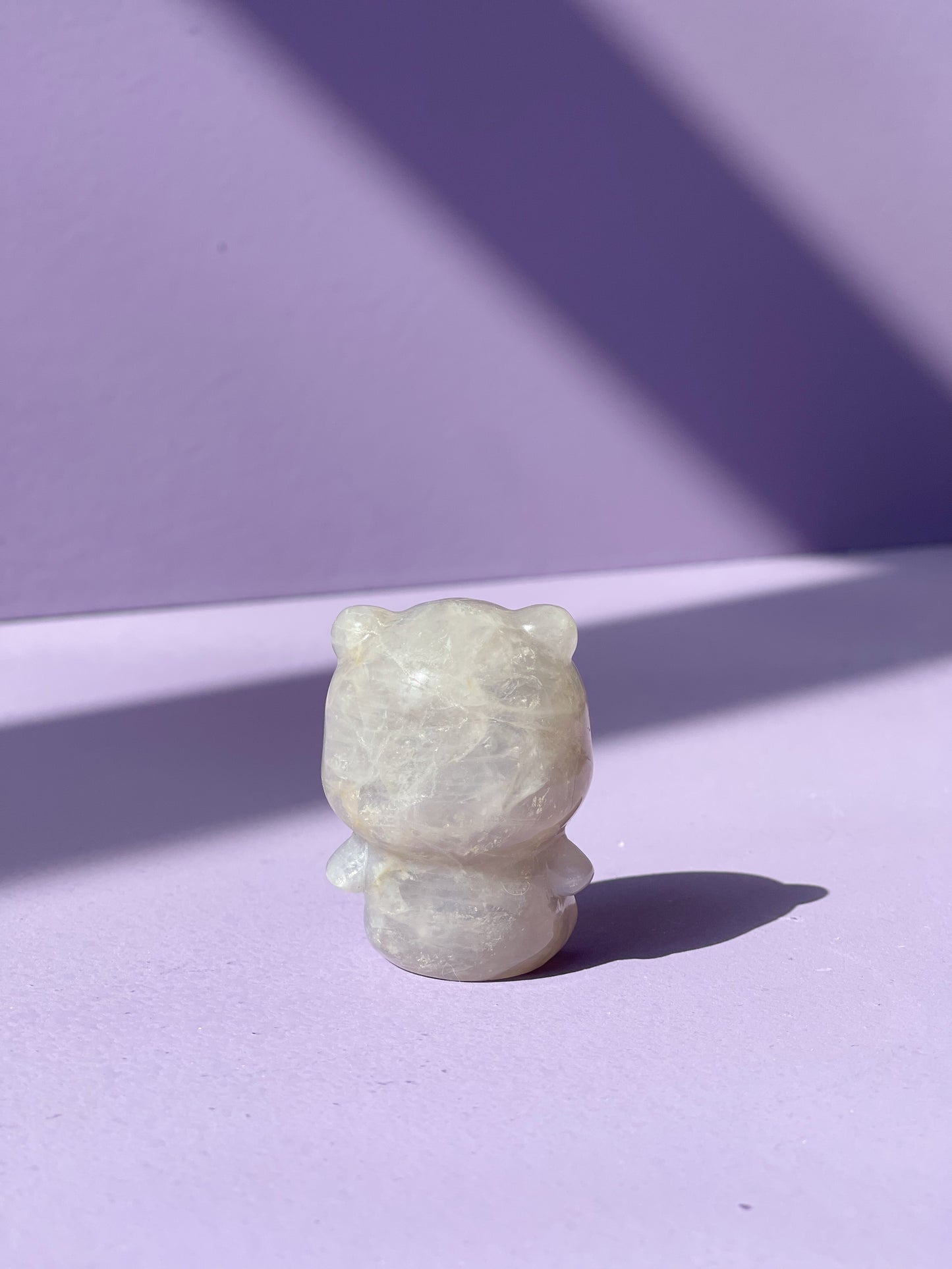 Blue Rose Quartz Sitting Clover Bear