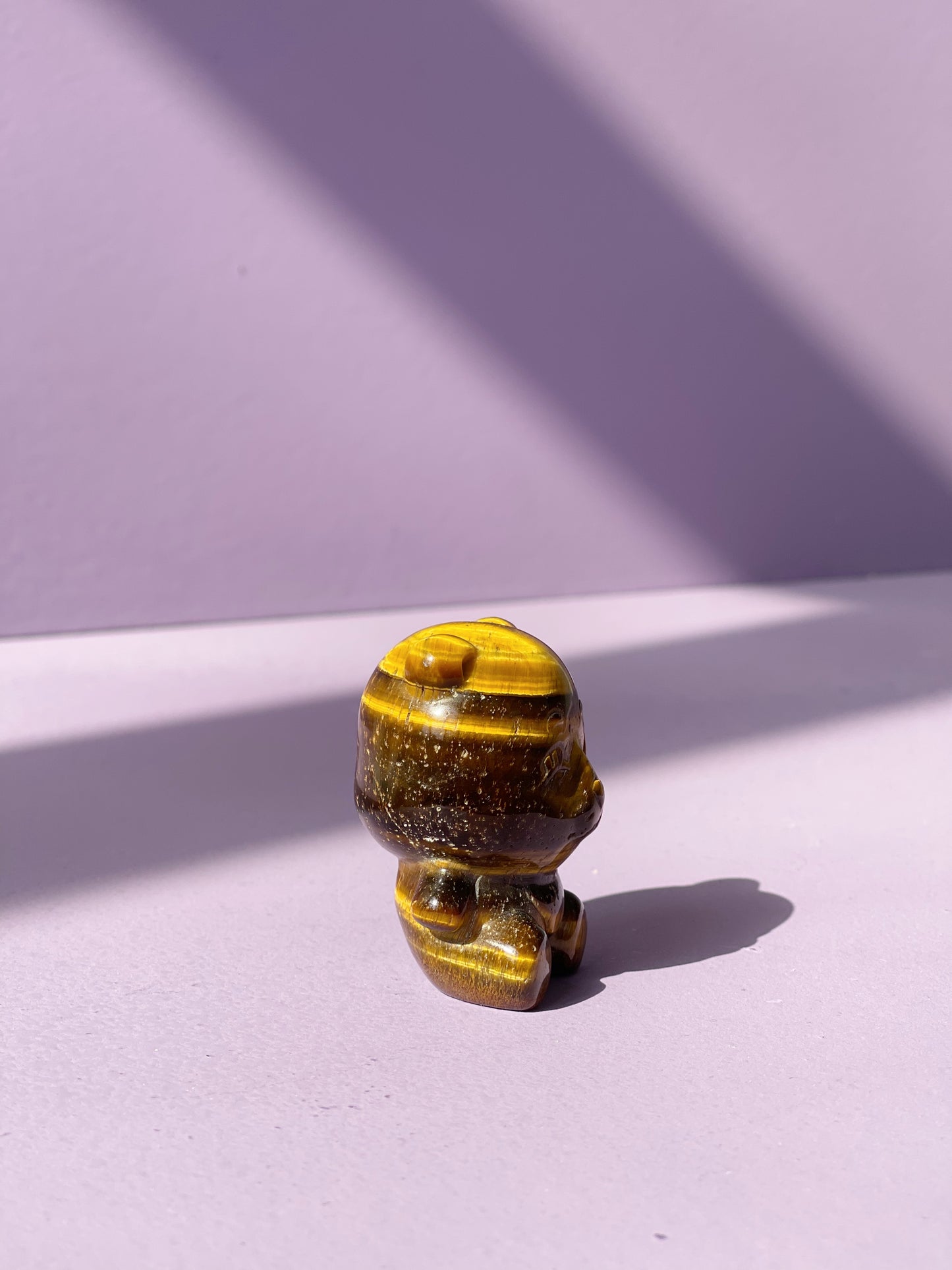 Golden Tiger's Eye Sitting Clover Bear