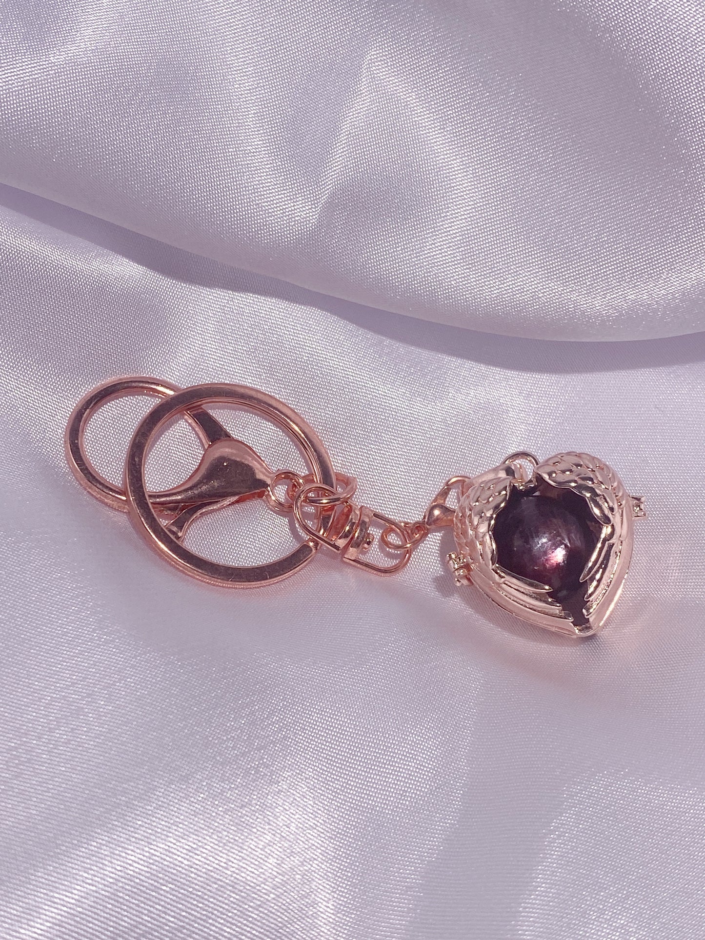 Angel Wing Rose Gold with Gem Lepidolite