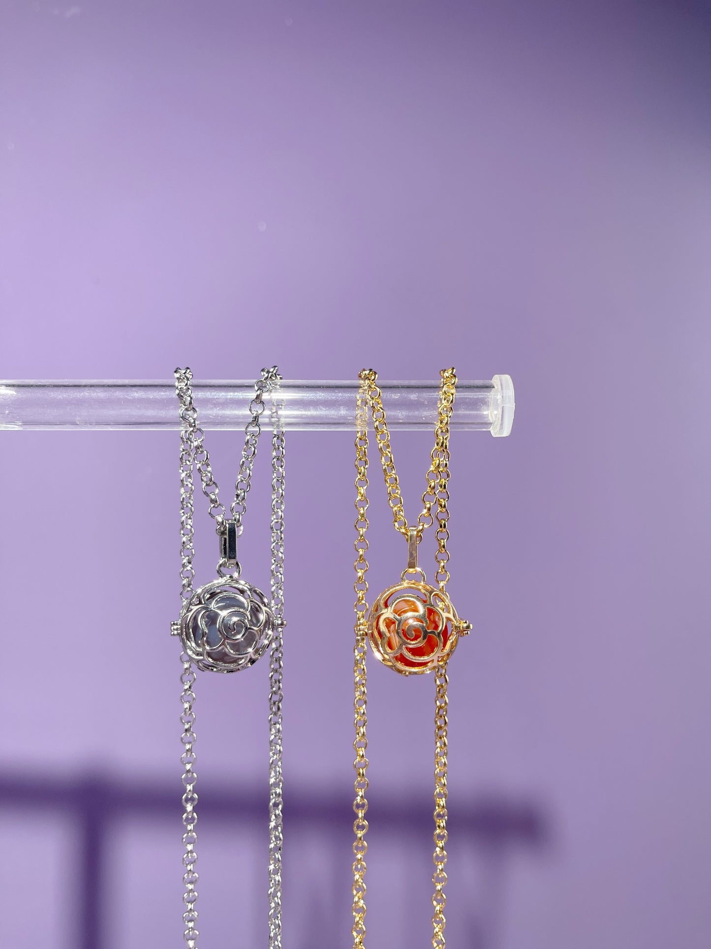Rose Locket Bag Charm and Necklace