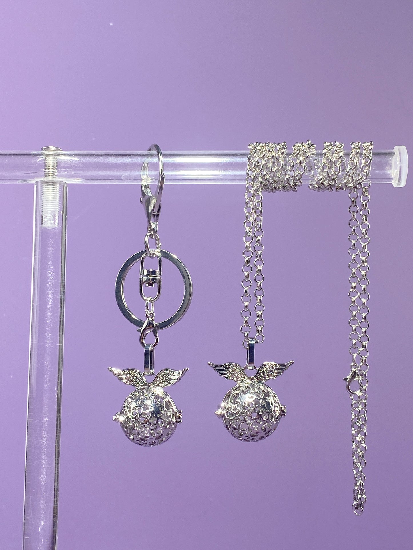 Star Wing Locket Bag Charm and Necklace