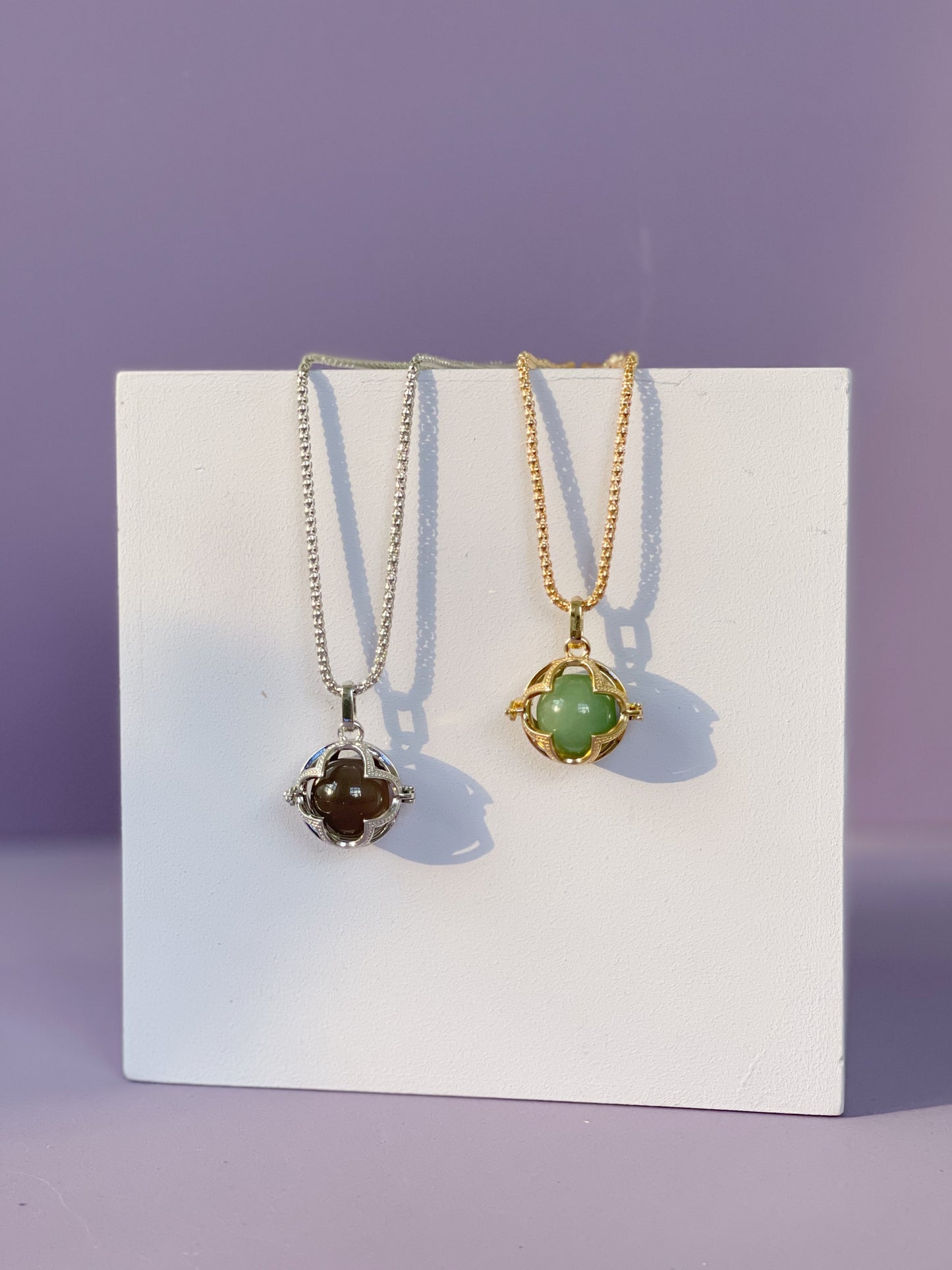 Clover Locket Bag Charm and Necklace