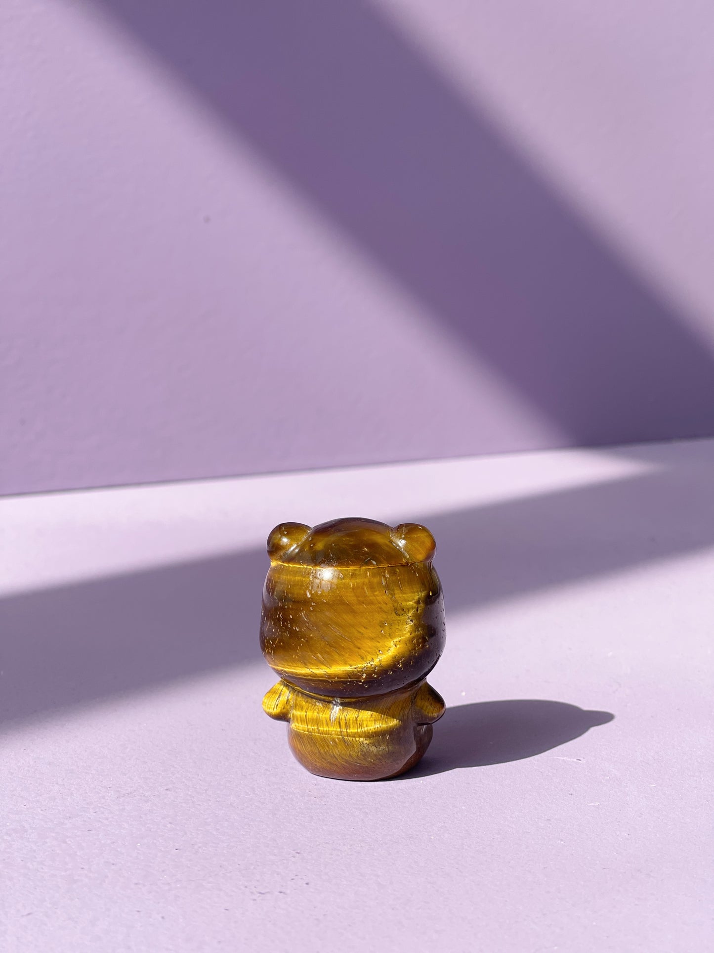 Golden Tiger's Eye Sitting Clover Bear