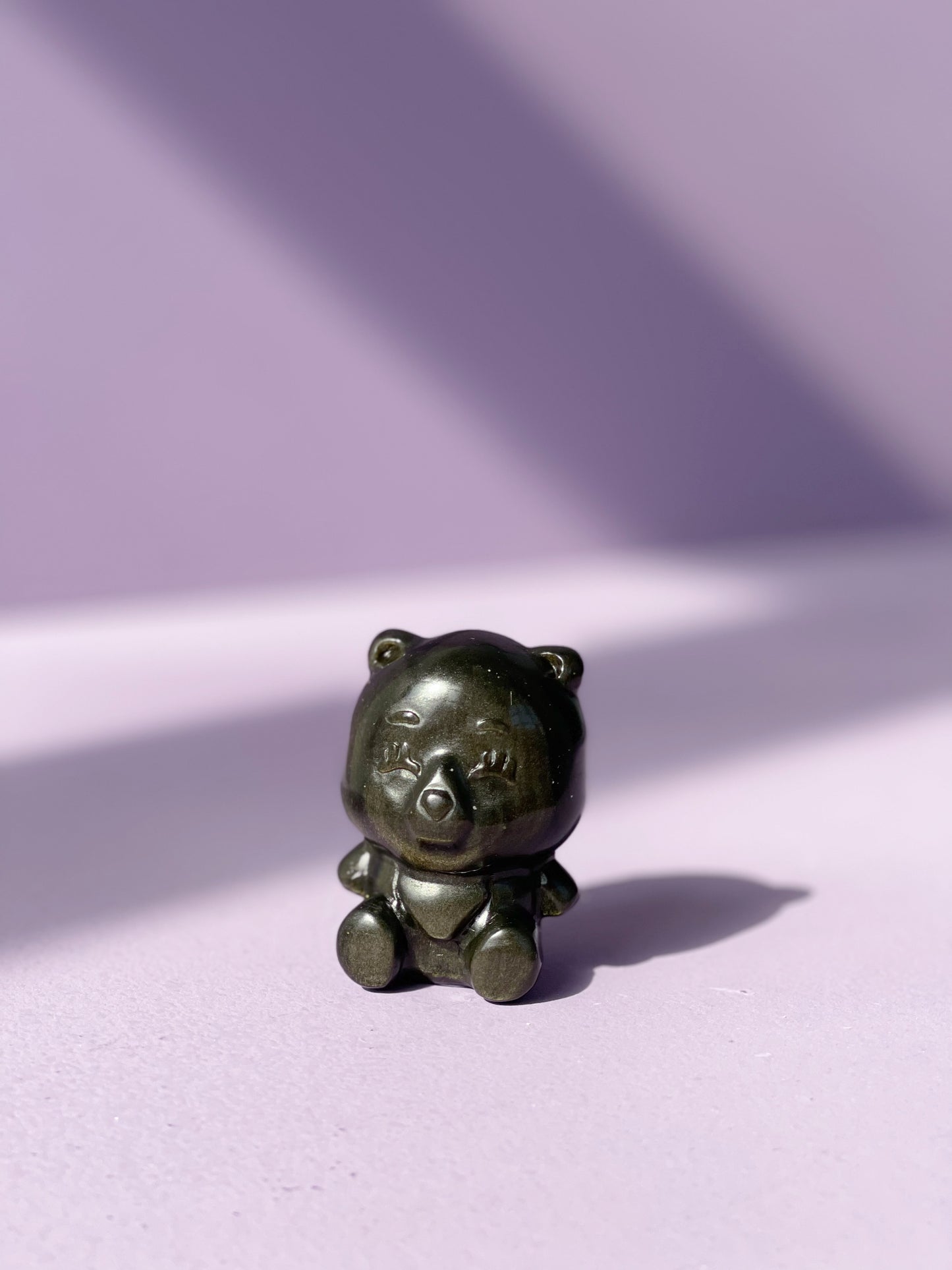 Gold Sheen Obsidian Sitting Clover Bear