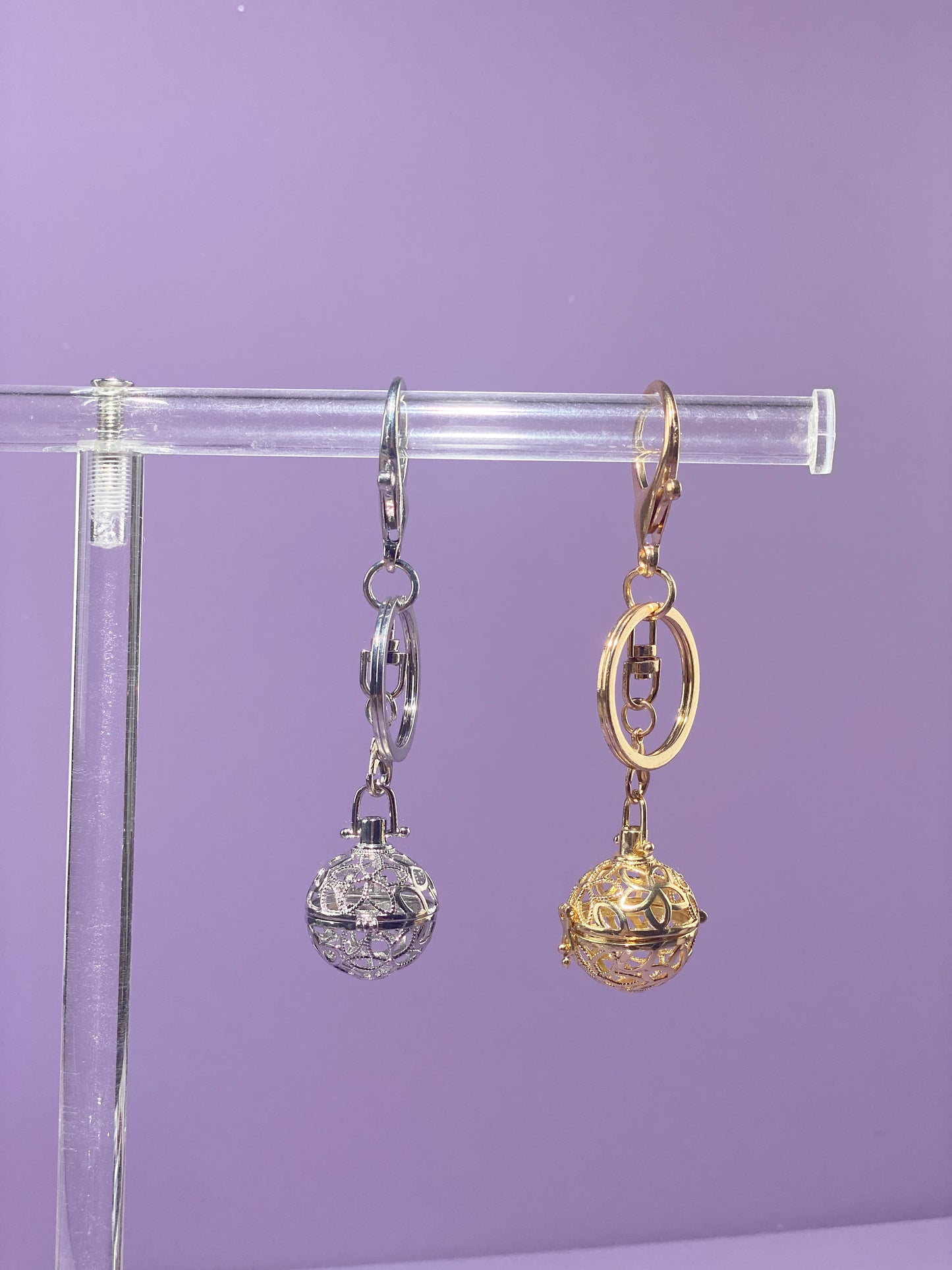 Round Flora Locket Bag Charm and Necklace