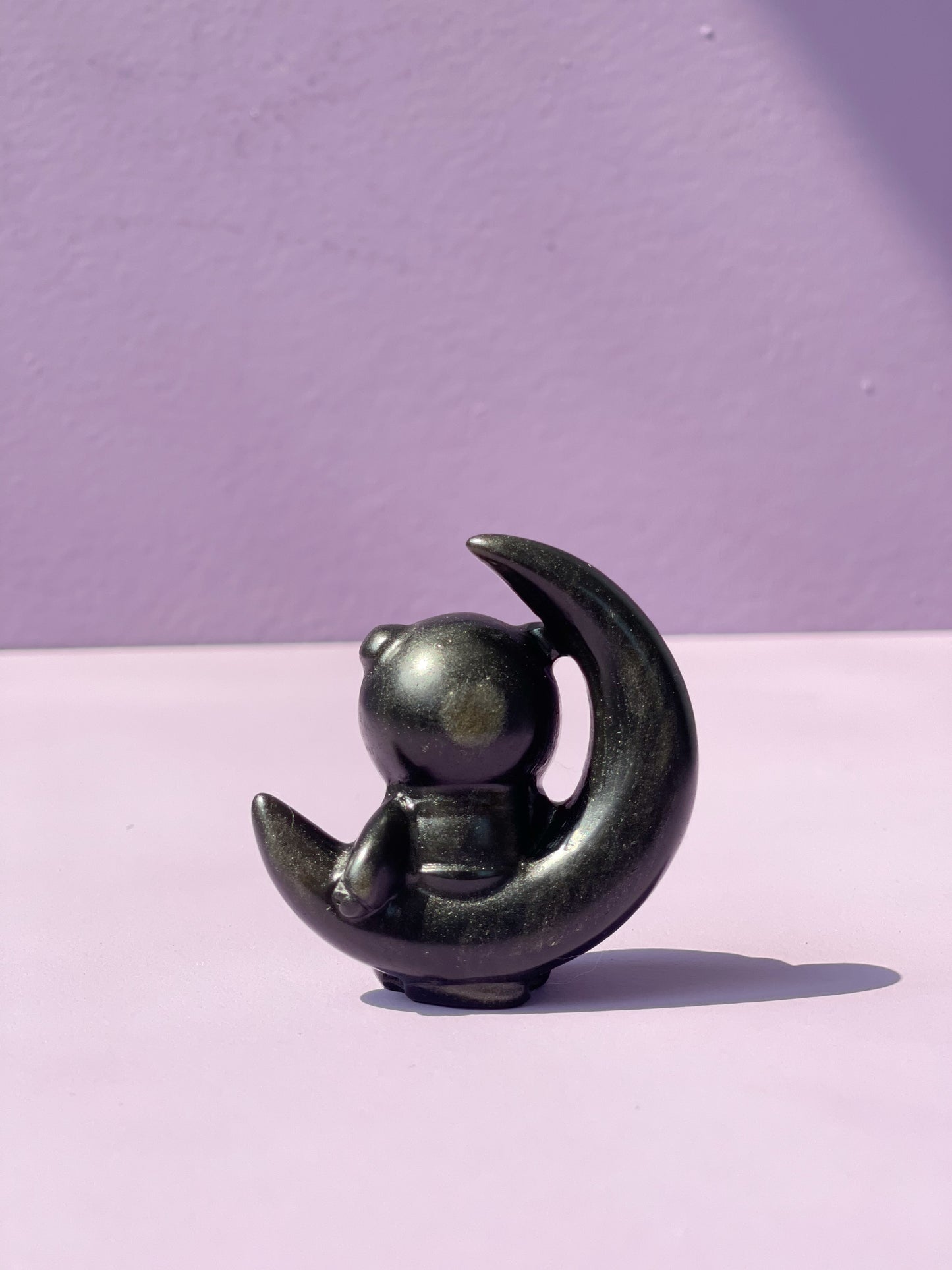Gold Sheen Obsidian Clover Bear-stronaut