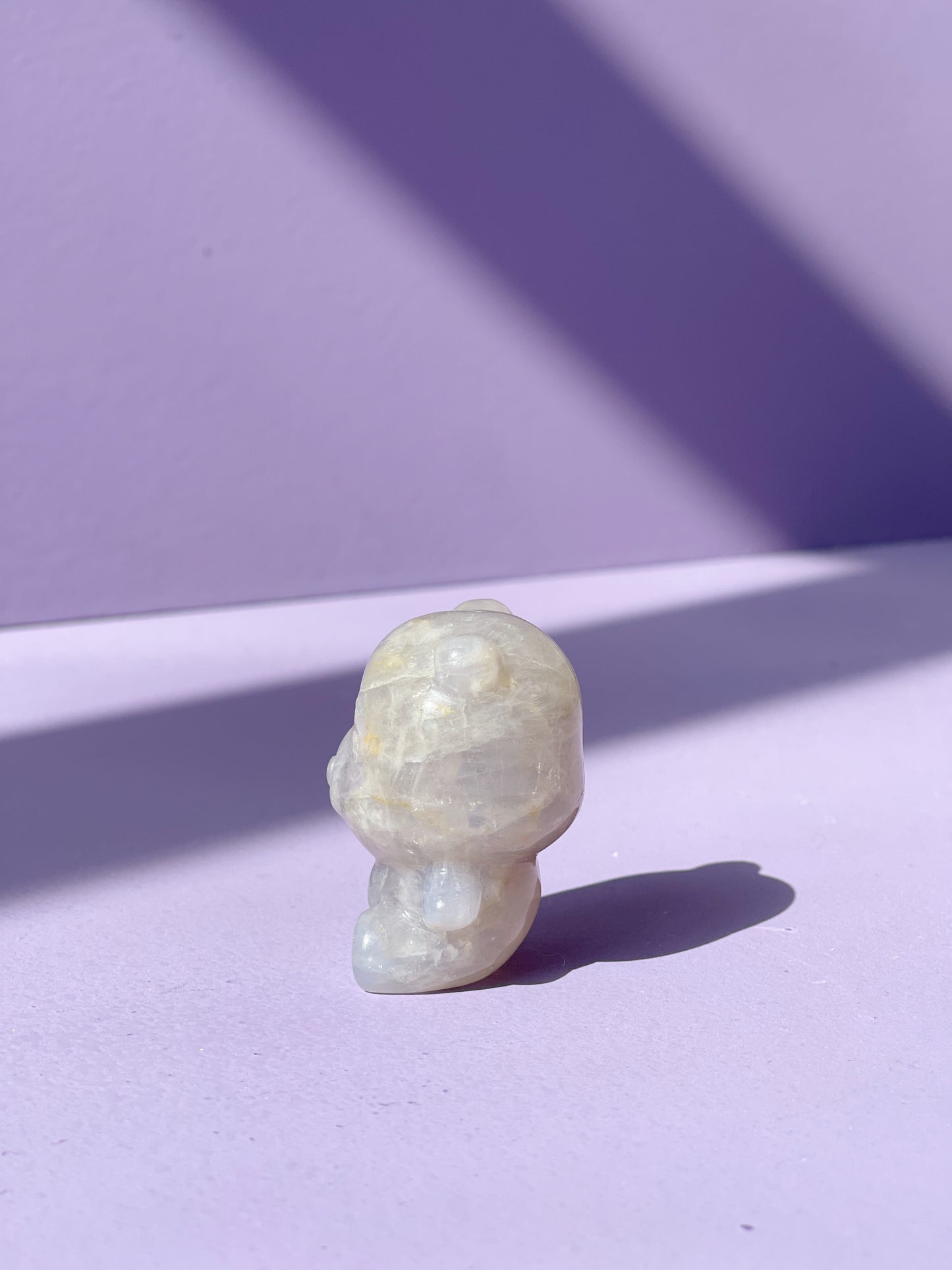 Blue Rose Quartz Sitting Clover Bear