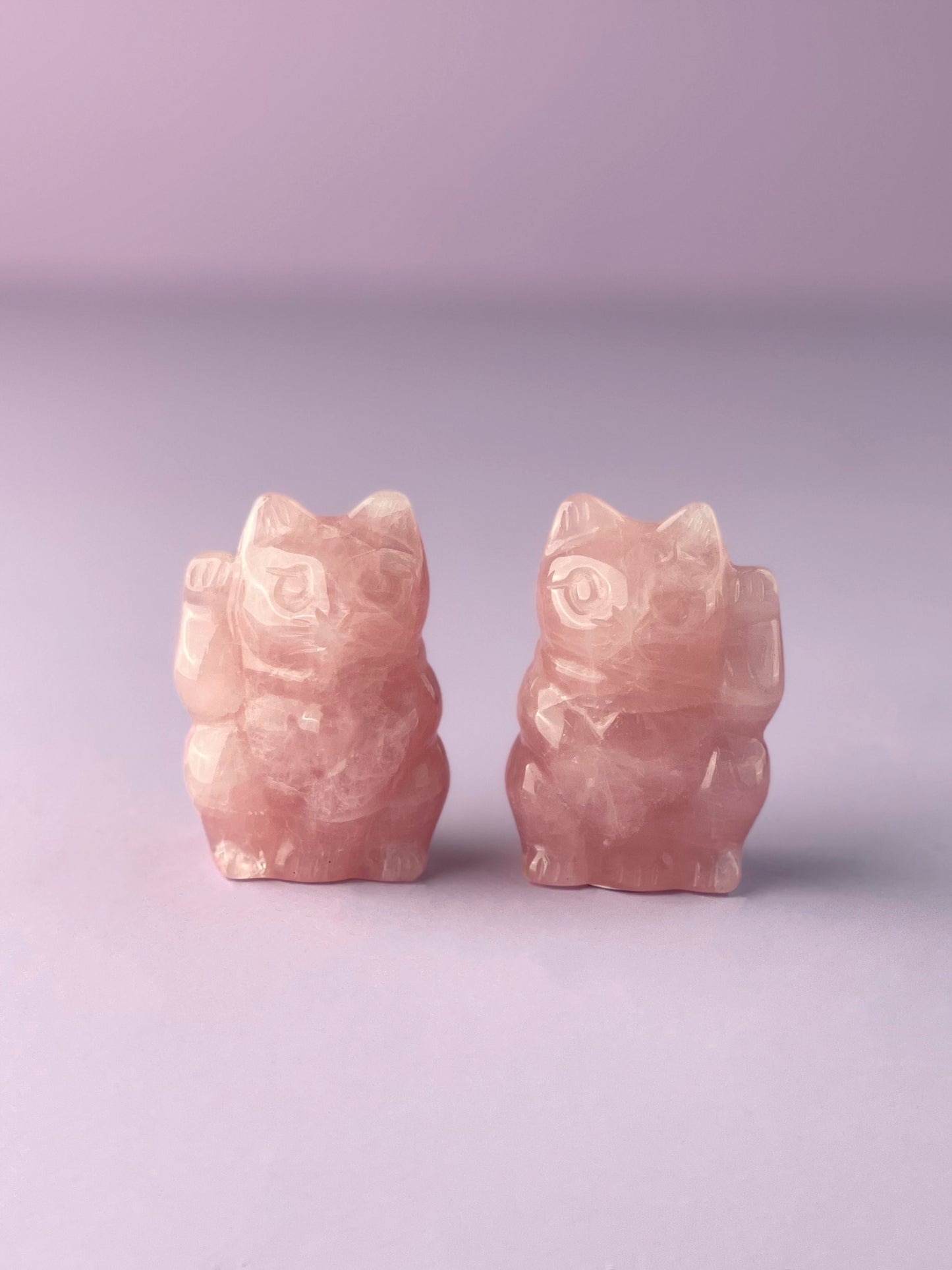 Rose Quartz Chubby Fortune Cat