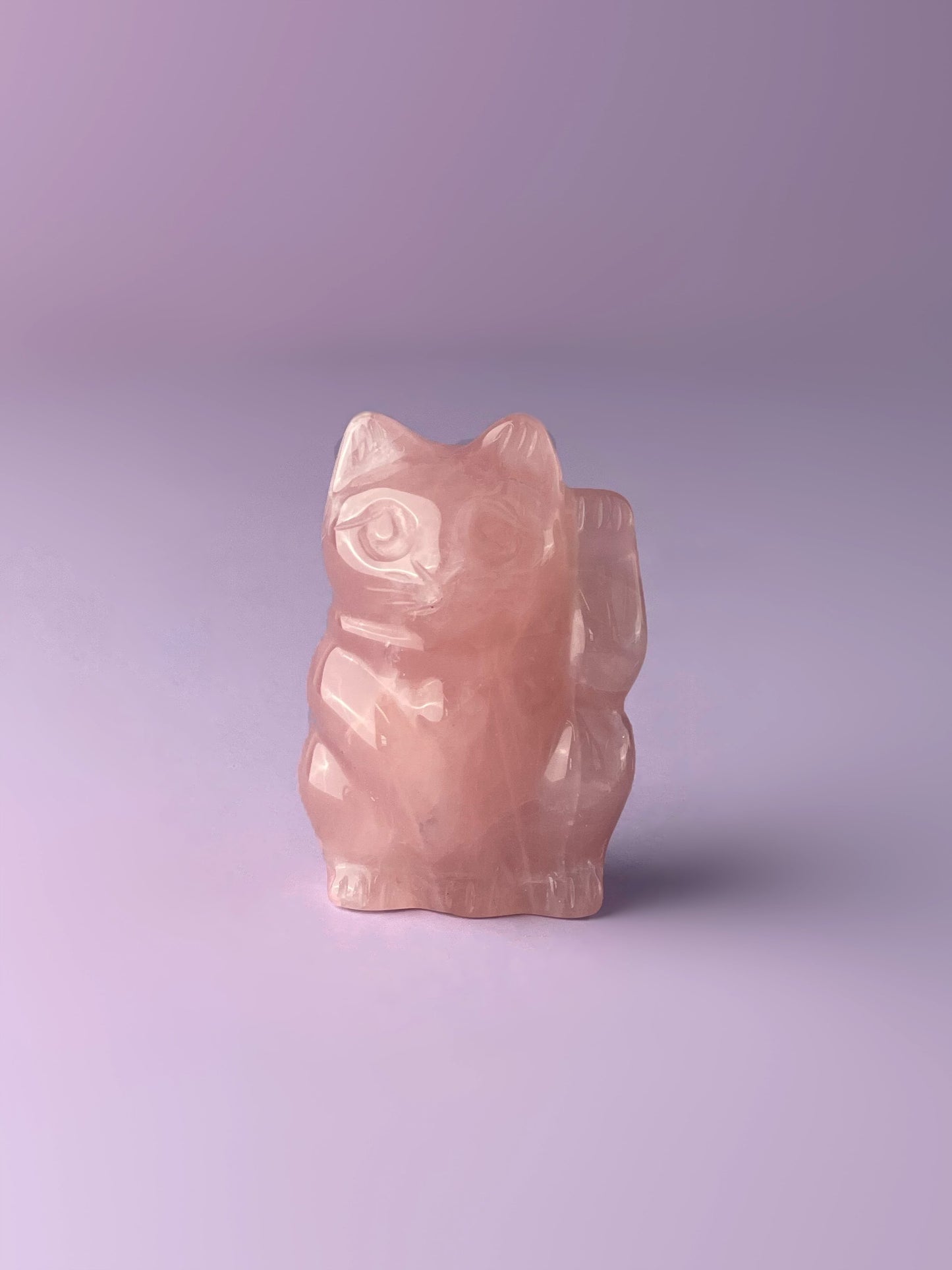 Rose Quartz Chubby Fortune Cat
