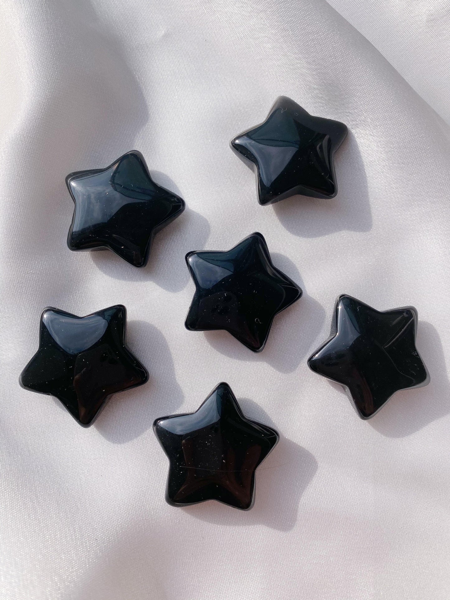 Black Obsidian Star and Moon - Caring Crystals