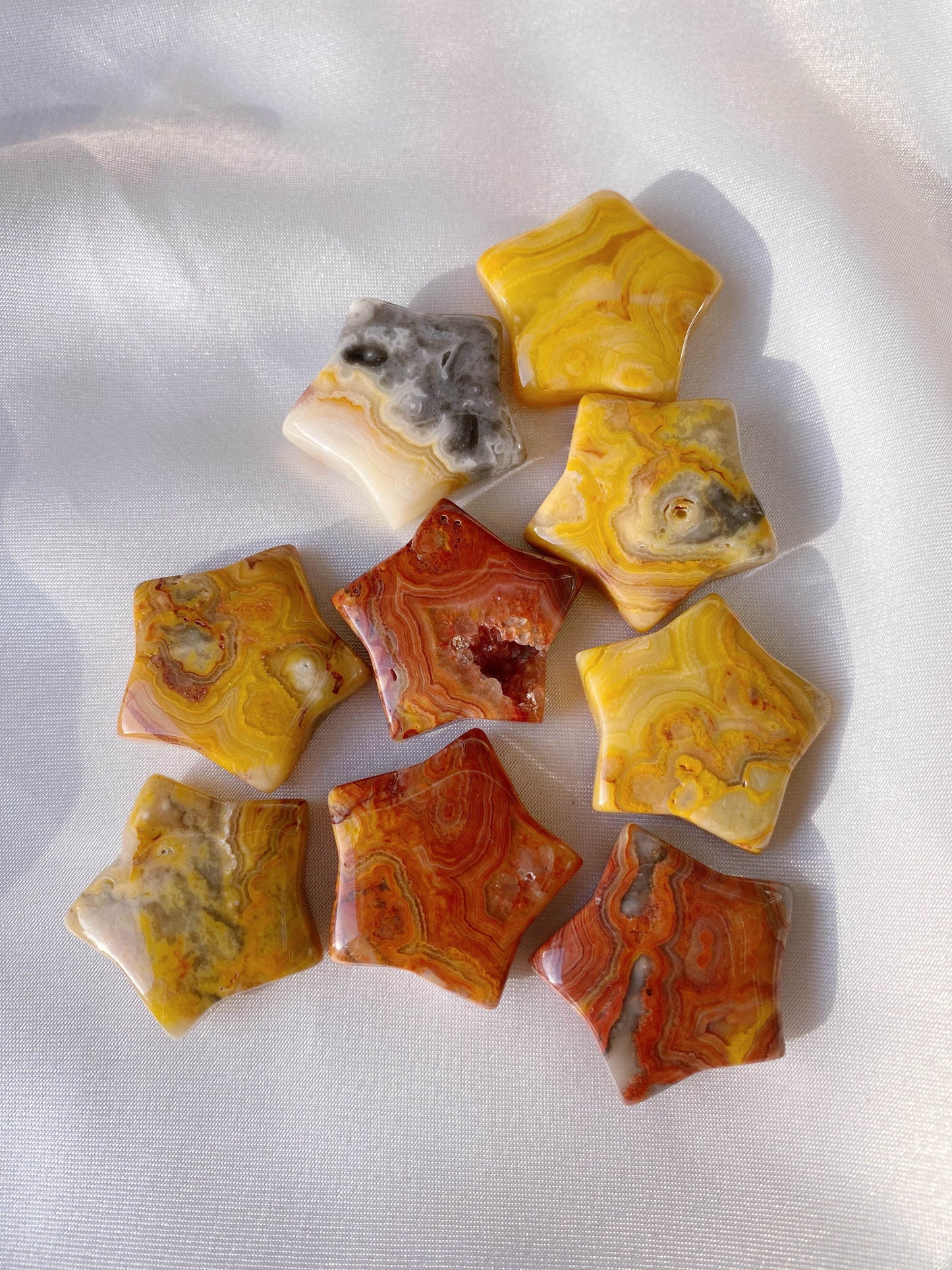 Crazy Lace Agate Star and Moon - Caring Crystals