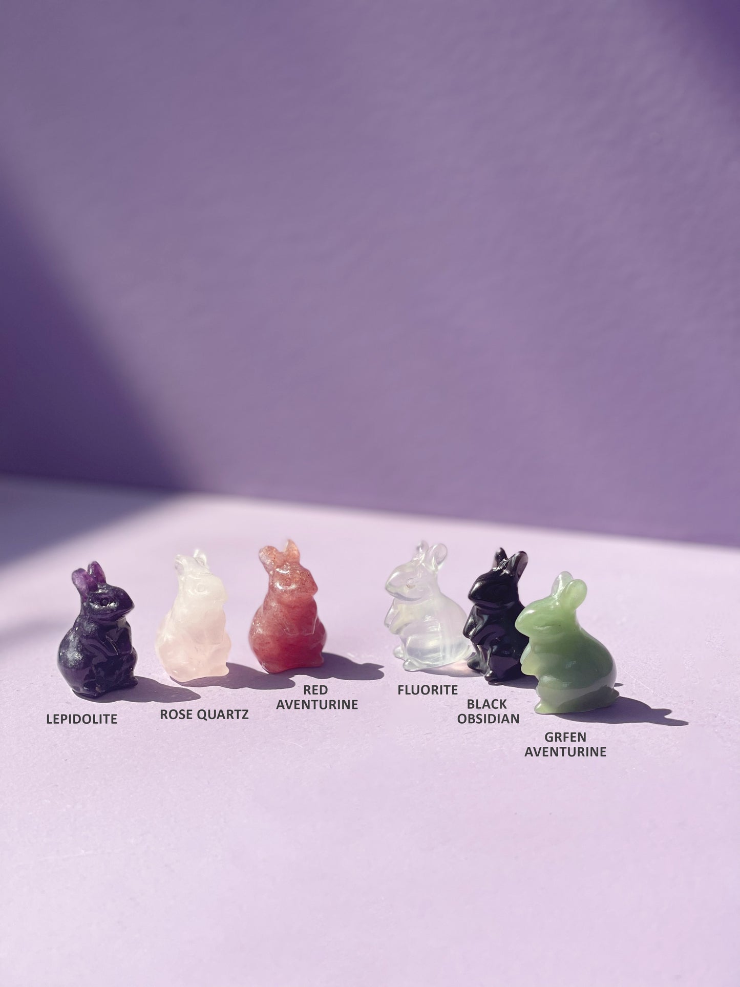 Dwarf Bunny Rabbit Crystal Carvings