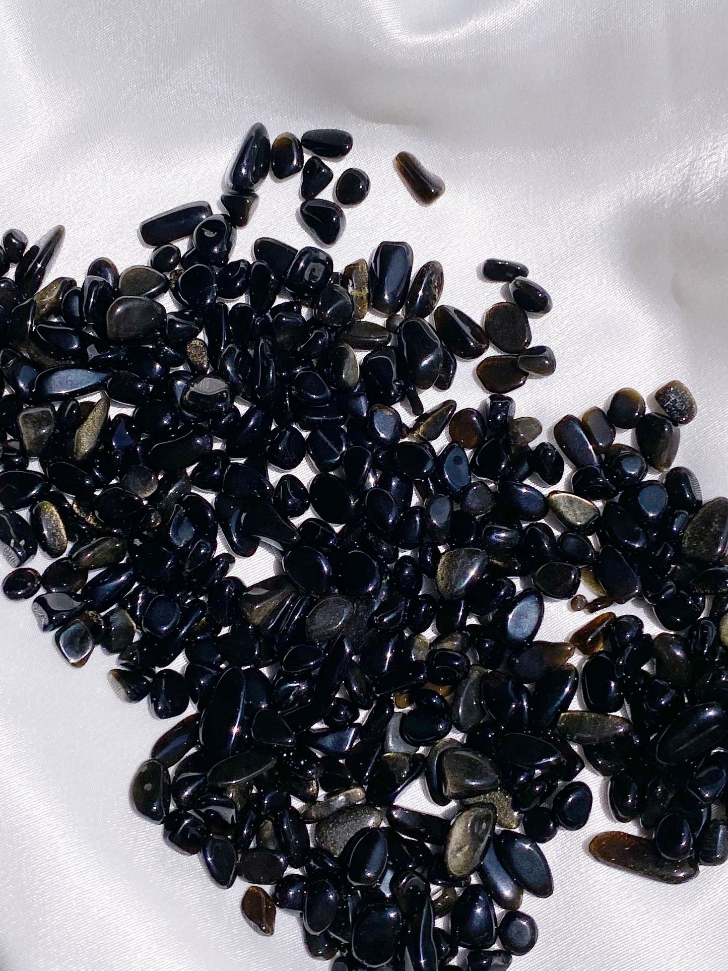 Gold Sheen Obsidian Chips - Caring Crystals