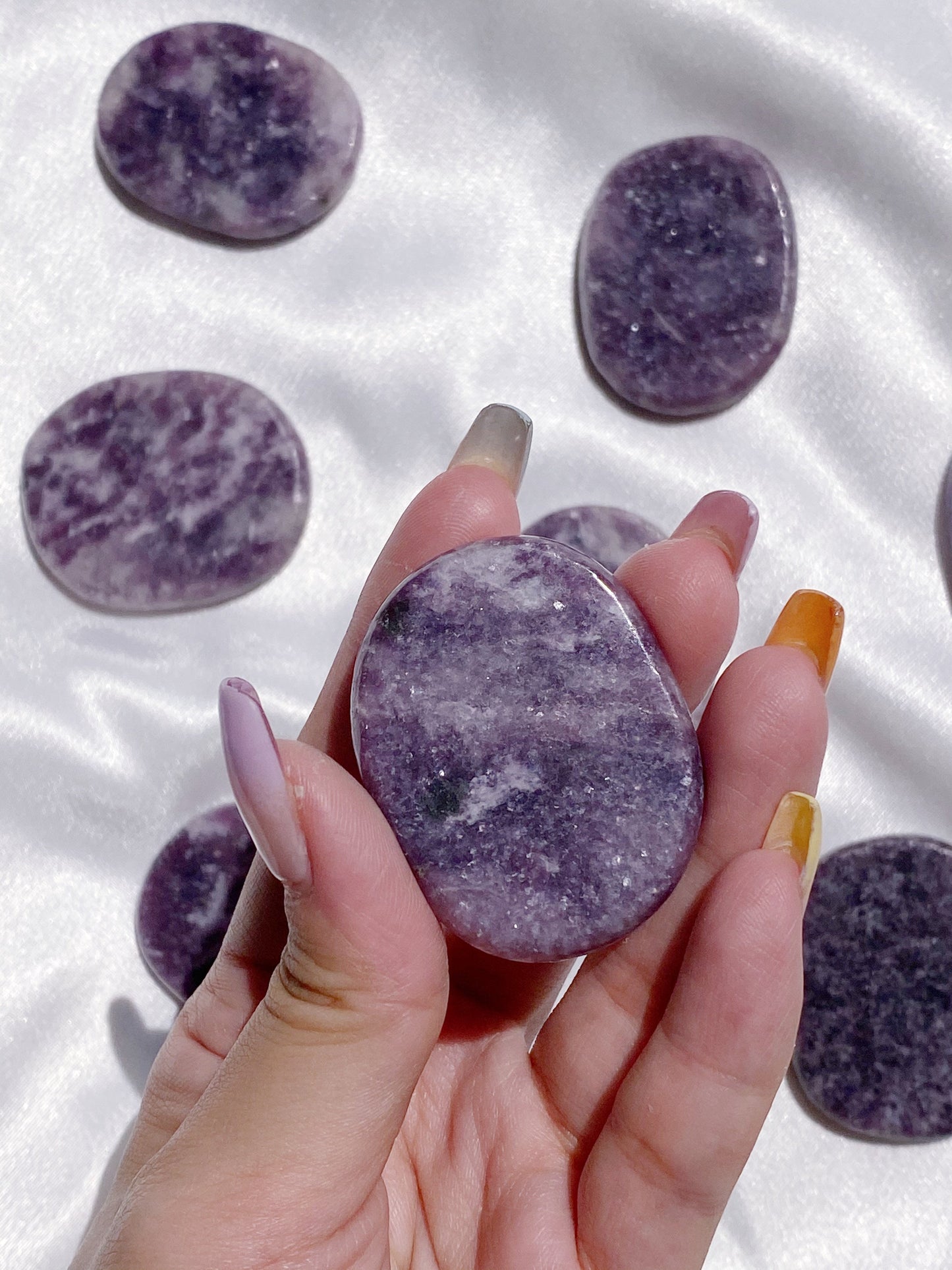 Lepidolite Flatstone - Caring Crystals