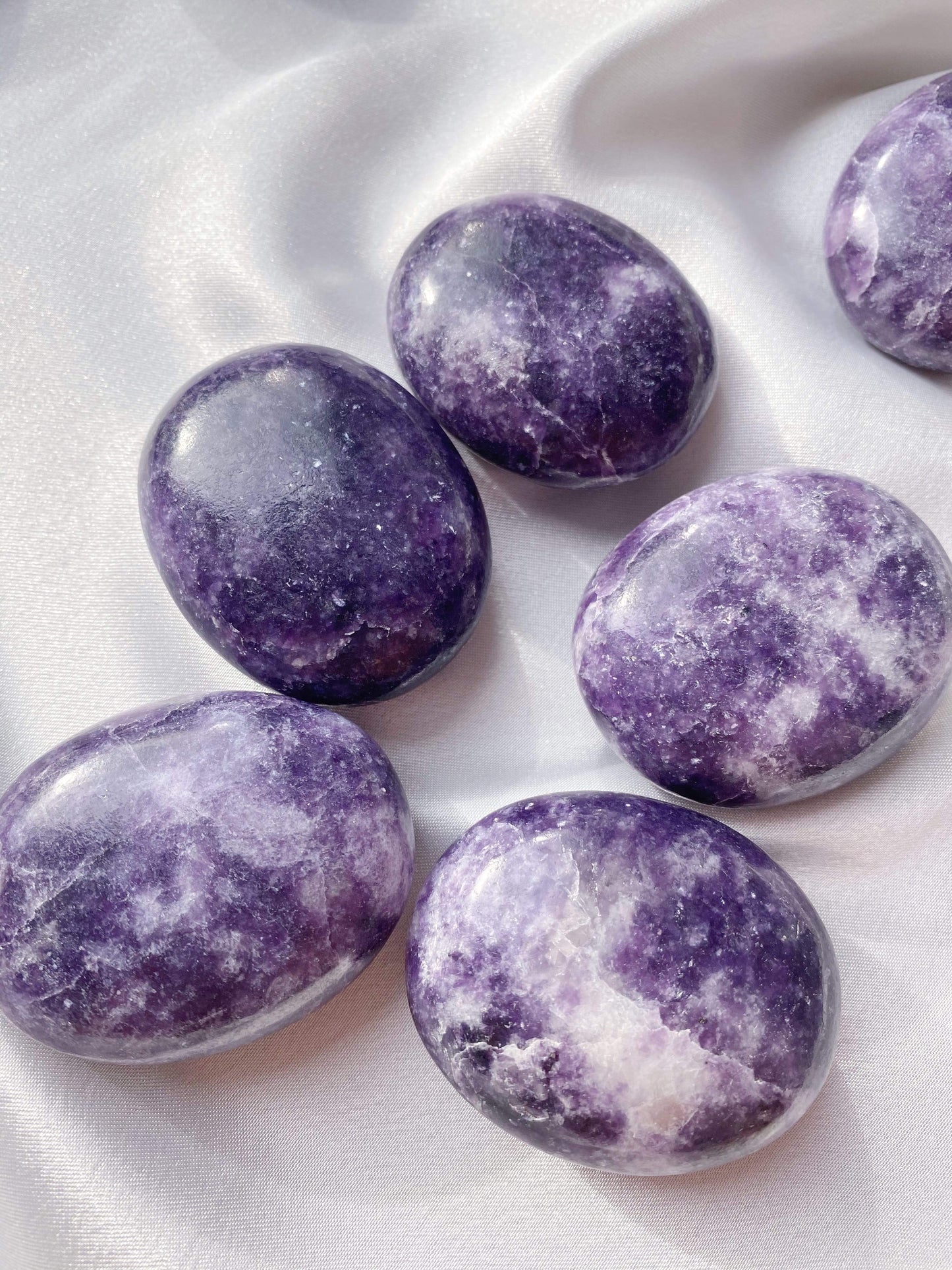 Lepidolite Palm Stone - Caring Crystals