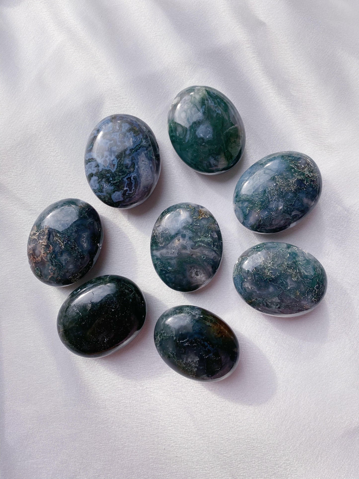 Moss Agate Palm Stone - Caring Crystals