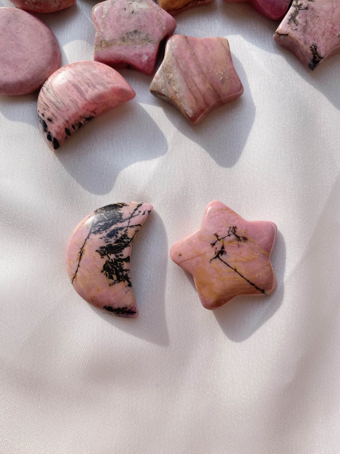 Rhodonite Star and Moon - Caring Crystals