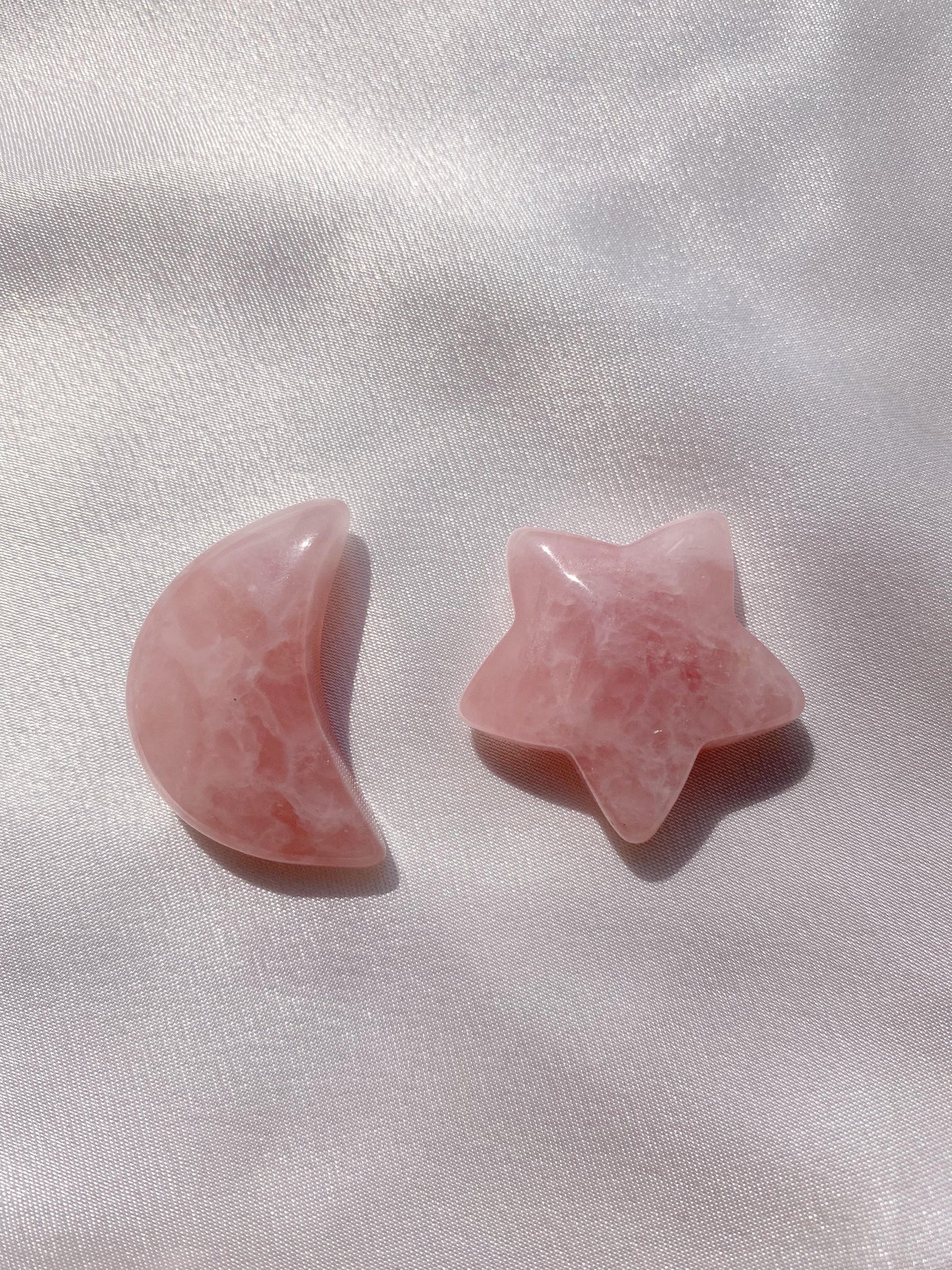 Rose Quartz Star and Moon - Caring Crystals