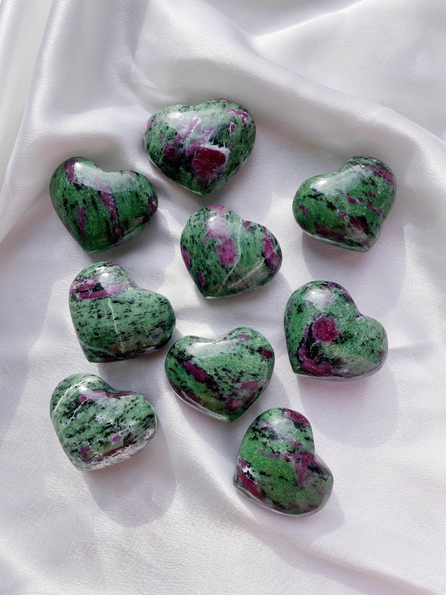 Ruby Zoisite (Anyolite) Hearts - Caring Crystals