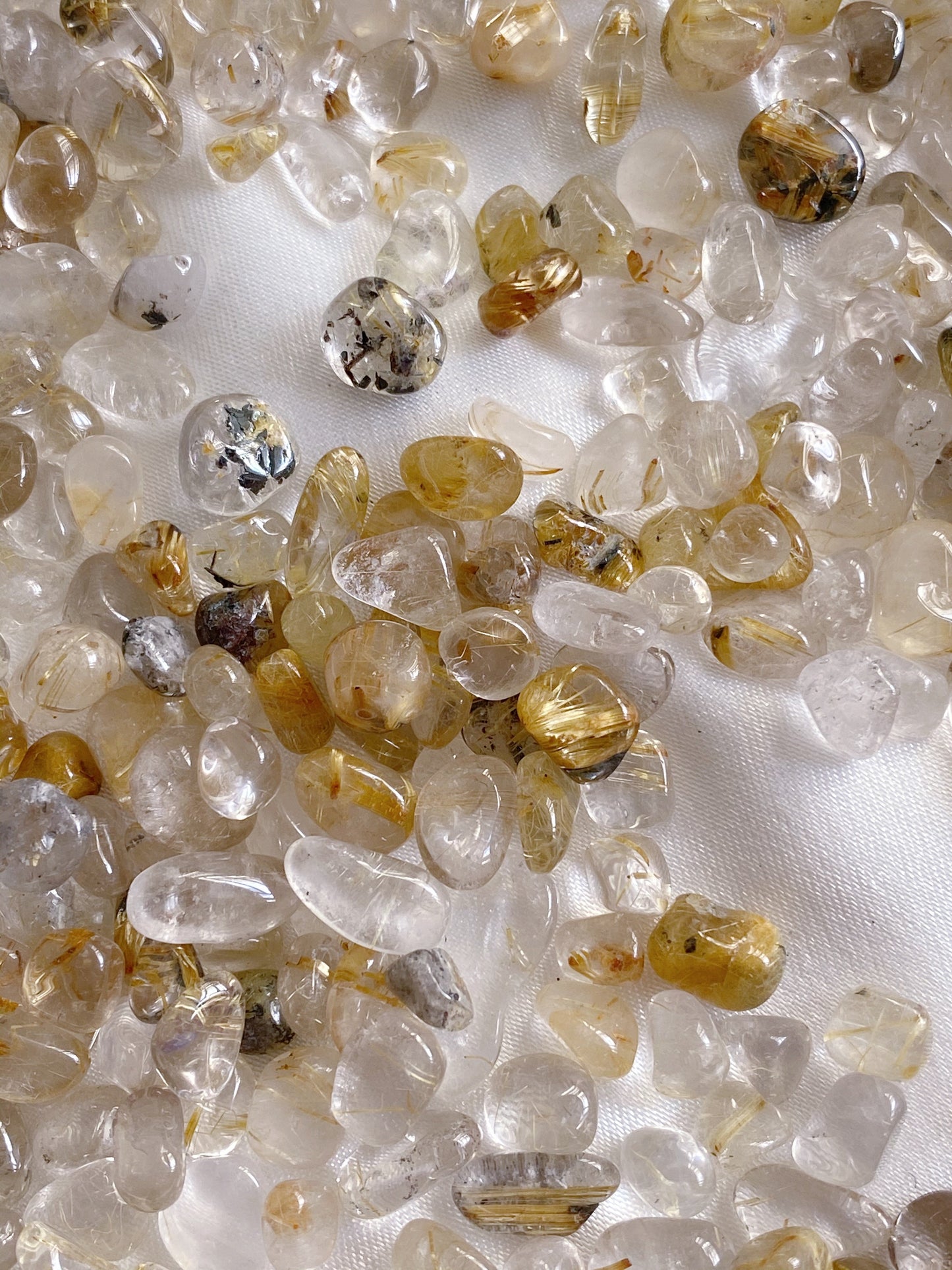 Rutilated Quartz Chips (Golden) - Caring Crystals