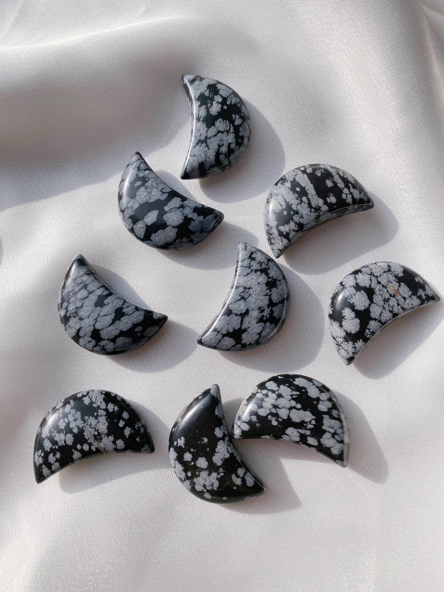 Snowflake Obsidian Moon - Caring Crystals