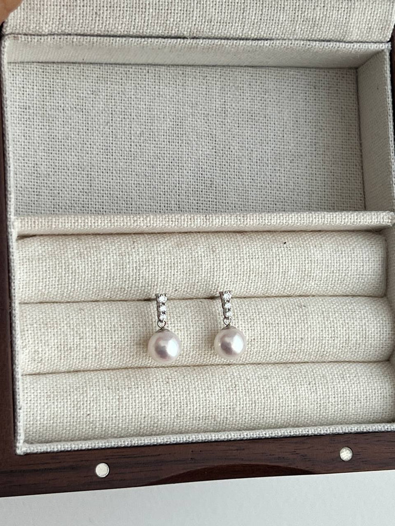 [18K Earring] 18k Triple Diamond