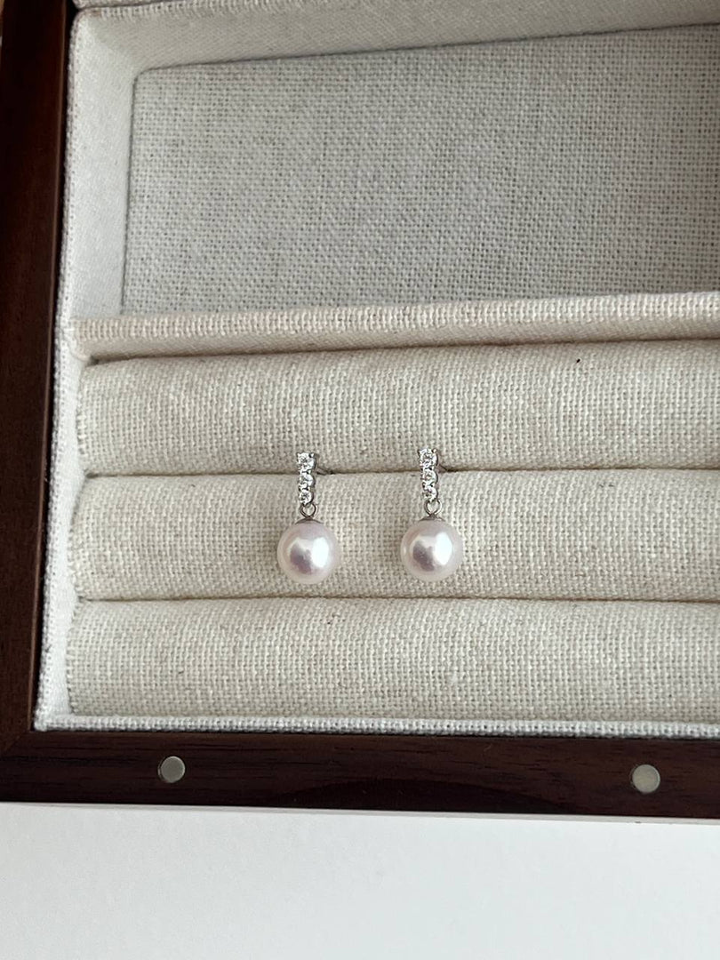 [18K Earring] 18k Triple Diamond