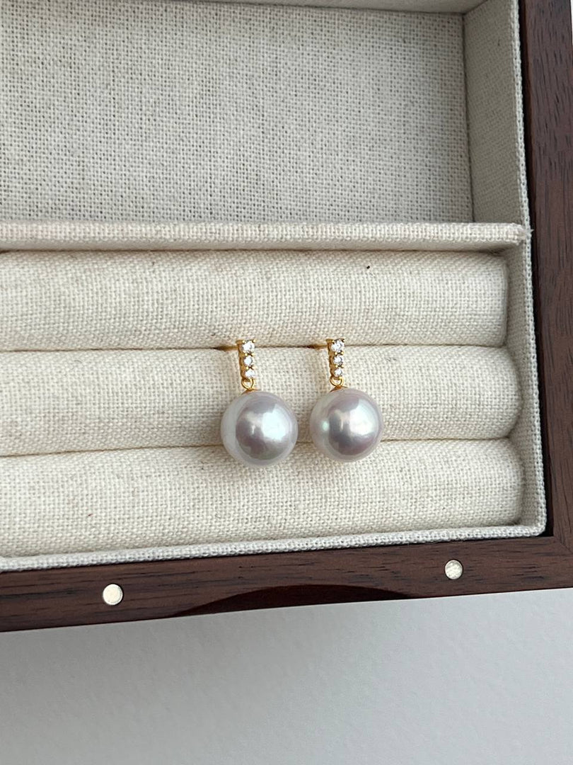 [18K Earring] 18k Triple Diamond