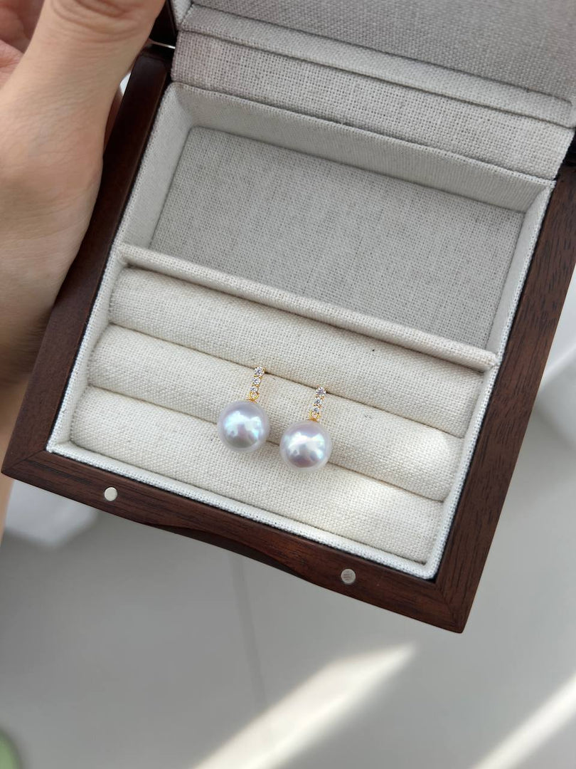 [18K Earring] 18k Triple Diamond