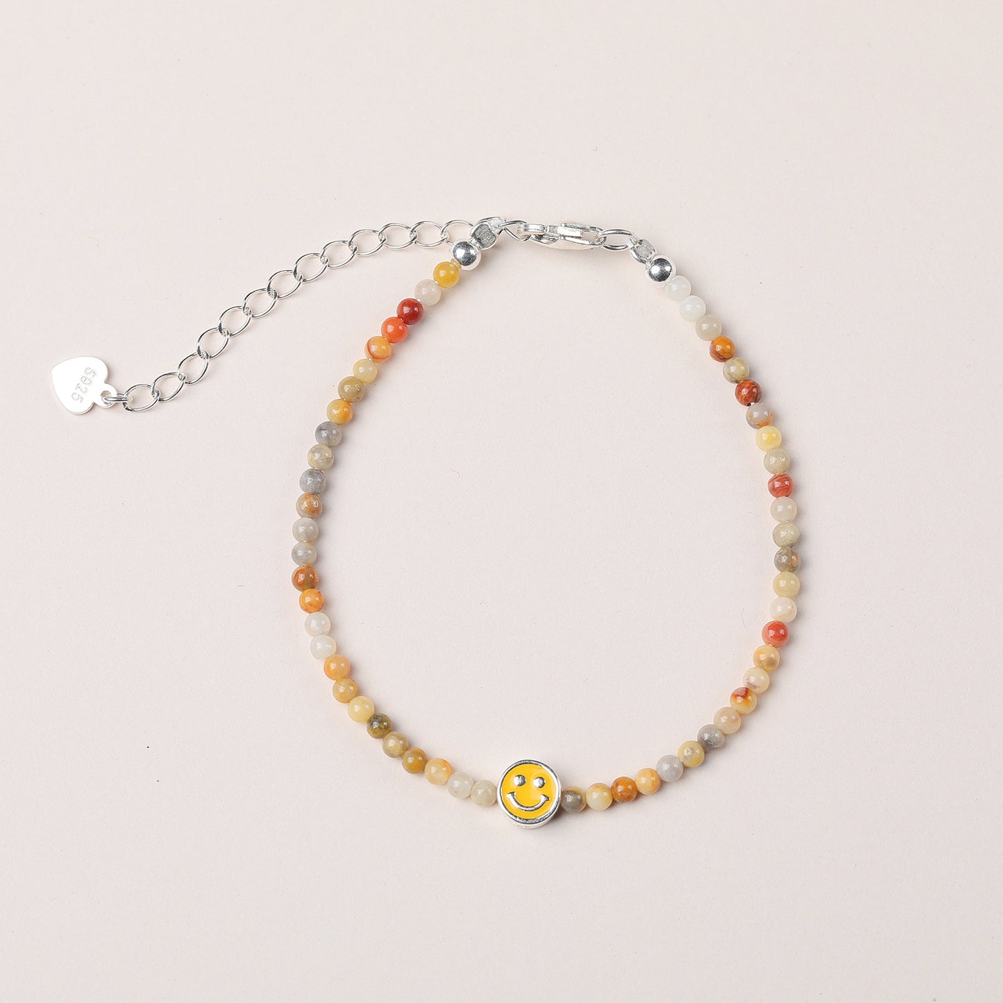 All Smiles Care Band Crazy Lace Agate Round Bracelet