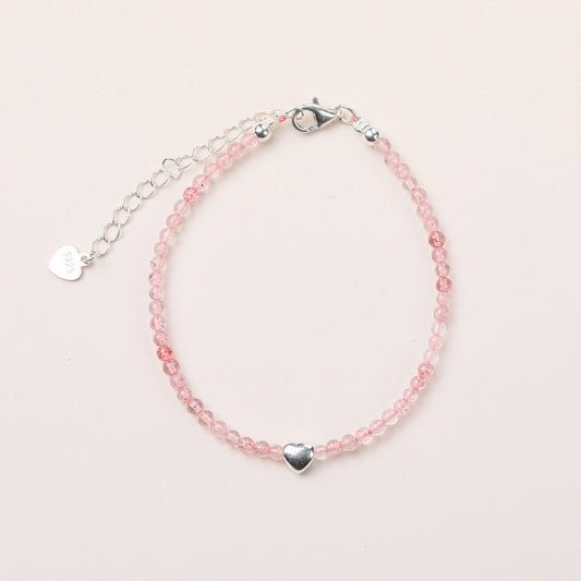 Good Heart Care Band Strawberry Quartz Bracelet