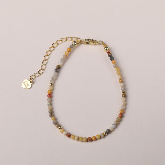 Care Band Crazy Lace Agate Round Bracelet