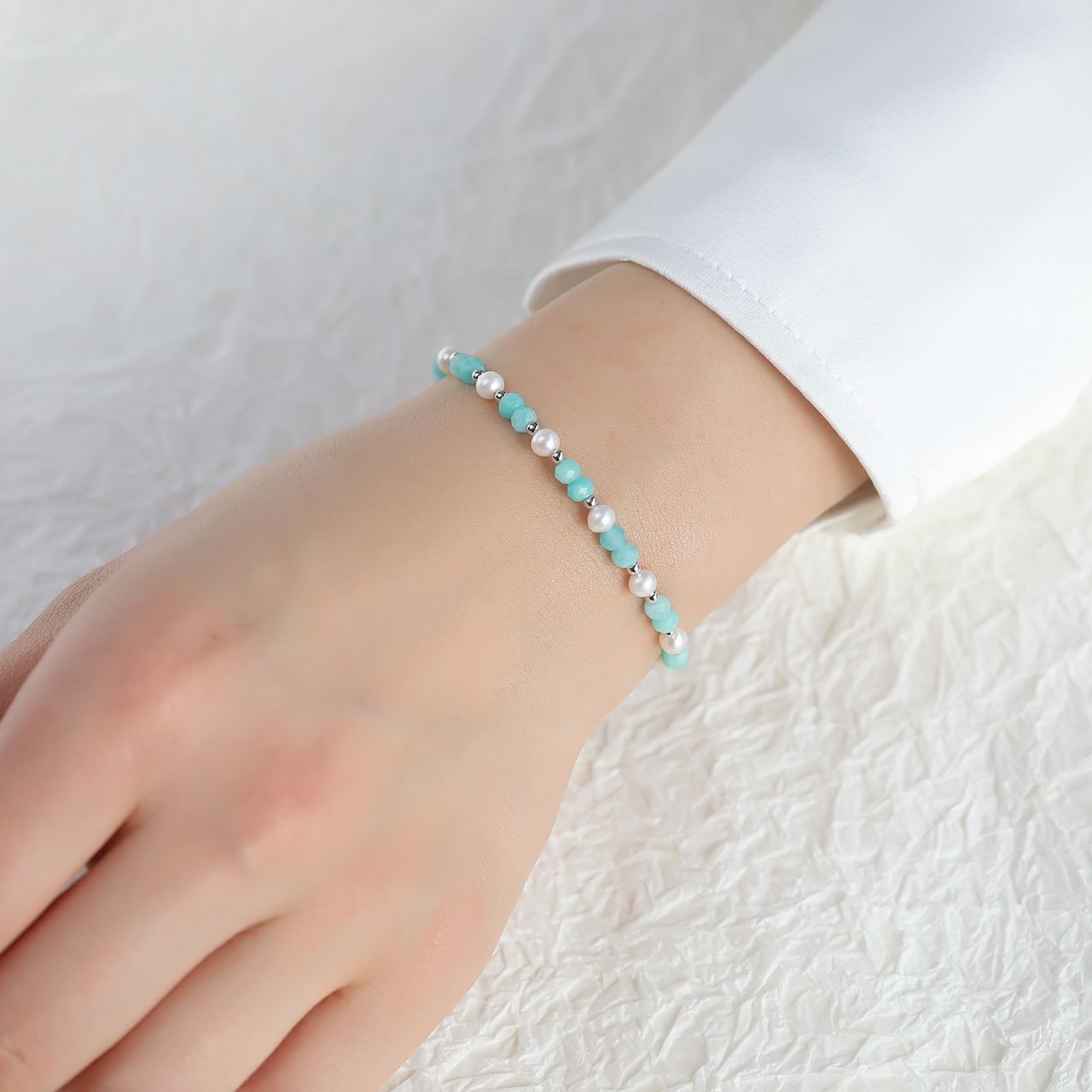 Pearly Care Band Amazonite Bracelet