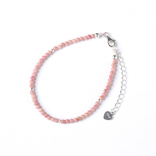 Care Band Pink Petrified Wood Round Bracelet