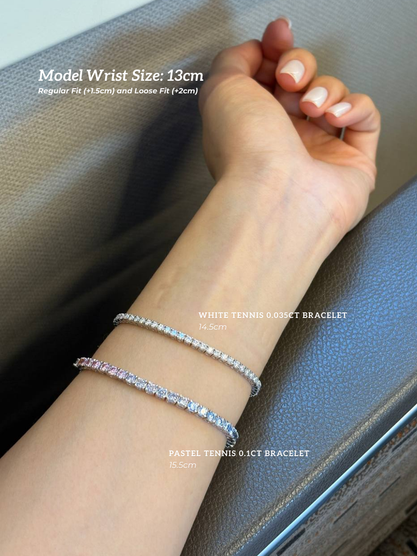 White Moissanite Tennis Bracelet 0.10CT [Made to Order]