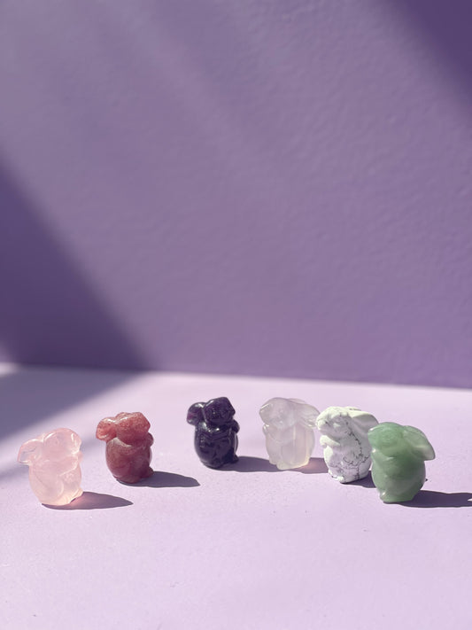 Lop Eared Bunny Rabbit Crystal Carvings