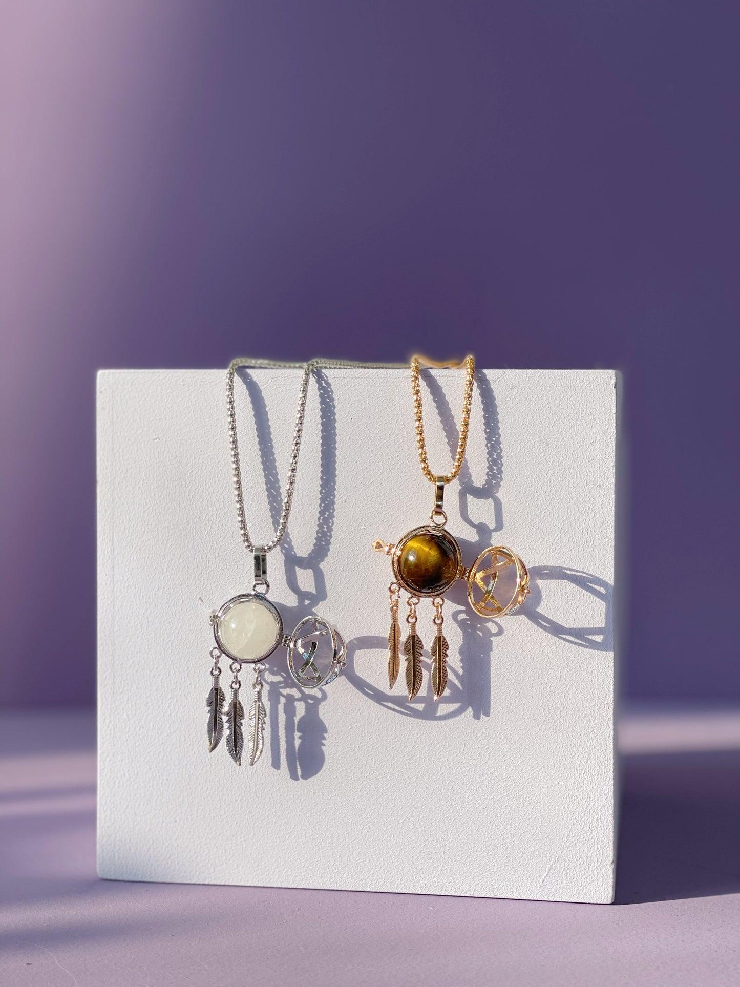 Hexagon Dreamcatcher Locket Bag Charm and Necklace
