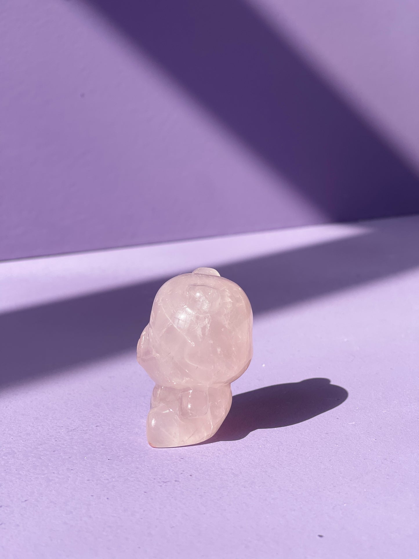 Rose Quartz Sitting Clover Bear
